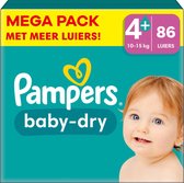 Pampers - Bébé Dry - Taille 4+ - Mega Pack - 86 pièces - 10/15 KG
