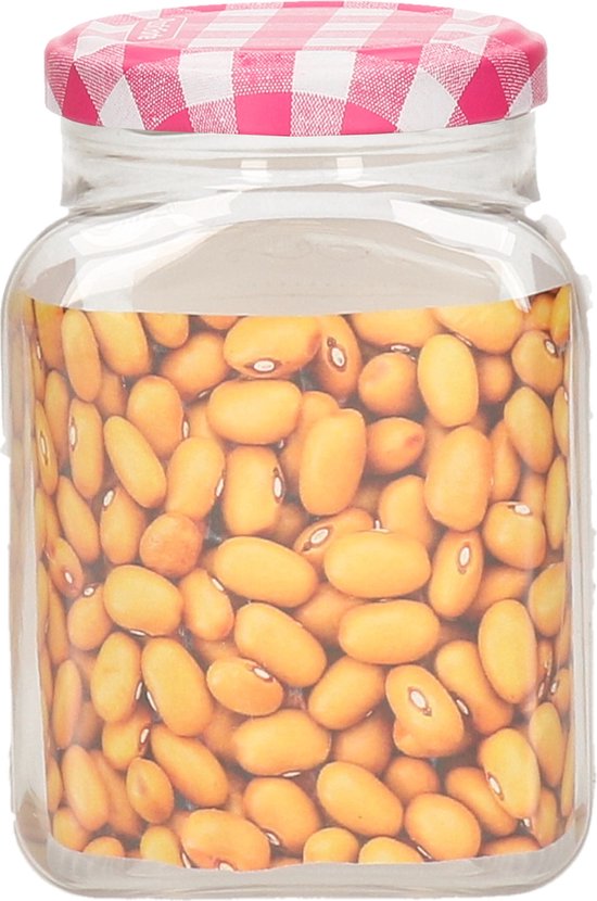 Plasticforte Weckpot/inmaakpot Classic - 400ml - kunststof - draaideksel - roze - D7 x H11 cm