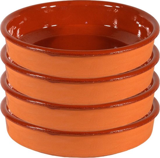 10x Plats à Tapas marron / terre cuite 21 cm - Plats / assiettes à Tapas