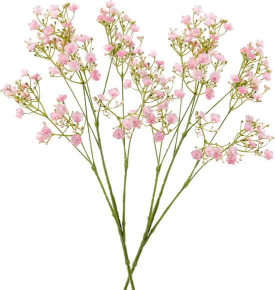 8x stuks kunstbloemen Gipskruid/Gypsophila takken lichtroze 68 cm - Kunstplanten en steelbloemen