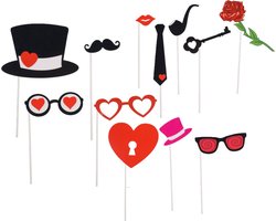 Out of the Blue -- Foto props set huwelijk - 12 delig - selfies maken - bruiloft - vrijgezellenfeestje