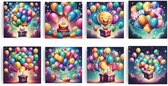 Verjaardagskaarten - Wenskaarten - Happy Birthday - Eigen design en print - Inclusief enveloppen - Dubbele kaarten - 14,8 x 14,8 cm
