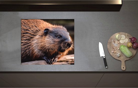 Glazen Afdekplaat Inductie TMK Kookplaat Afdekplaat – 60 X 52 Cm Gehard Glas, Spatbescherming, Onderzetter En Snijplank In Één, Wit Keuken Decoratie Beschermplaat