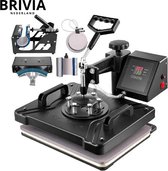 Brivia Transferpers - Hittepers - Heat press machine - 8 in 1 Professionele Heat Press - Digitaal LCD Display - 38x38cm