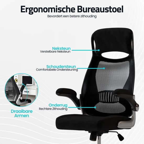 GAME HERO® Office G3 Ergonomische Bureaustoel - Bureaustoel voor Volwassenen - 130KG - Zwart