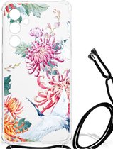 GSM Hoesje Geschikt voor Samsung Galaxy A55 Telefoonhoesje Valbescherming met transparante rand Bird Flowers
