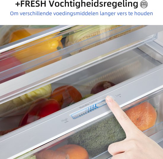 CHiQ FBM351NEI42 - Koel-vriescombinatie - 356 Liter - No Frost - Stil 35dB - Inverter Compressor - Digitaal LED Display - 12 Jaar Garantie op Compressor - D Energielabel