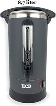 HCB® - Professionele Horeca Percolator - 8,7 liter - 55 kopjes - zwart - 230V - RVS / INOX - Elektrisch koffiezetapparaat - Volautomatische koffiemachine - 30x25x50.5 cm (BxDxH) - 2.7 kg