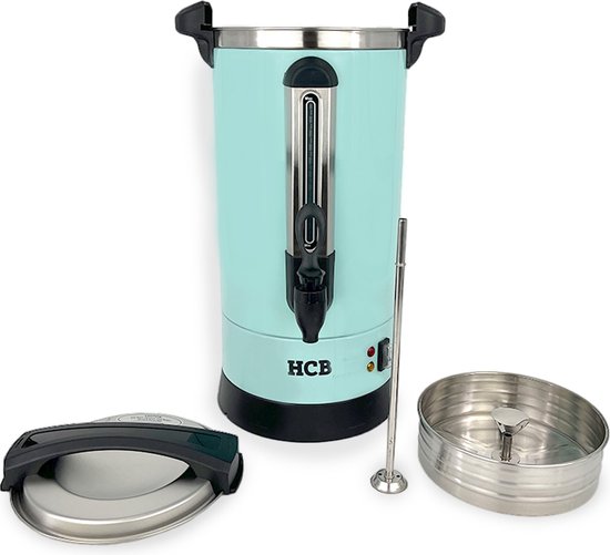 HCB RVS Dubbelwandige percolator koffiemachine 12 liter 80 kopjes 230V
