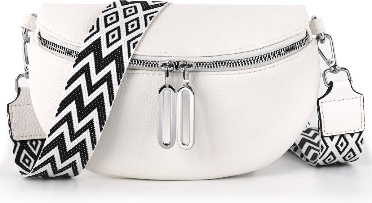 TAN.TOMI Dames Schoudertas – Damestas – Trendy Crossbody & Heuptas – Kleine Schoudertas – Verstelbare Bag Strap – Stijlvol & Functioneel – Wit