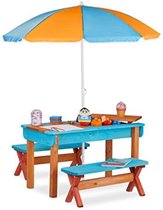 Gratyfied - Ensemble de jardin pour enfants - Table de pique-nique pour enfants - Chaise de jardin pour enfants - Table de jardin pour enfants - Table pour enfants d'extérieur - 49 x 90 x 50,5 cm - 13,7 kg - Coloré
