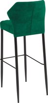 Tabouret de bar Essentials Louis vert - lot de 4 - tapissé de velours - ignifuge - 50x47x105cm (LxlxH)