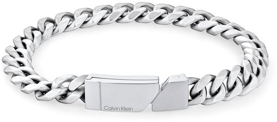Calvin Klein CJ35100006 Heren Armband - Schakelarmband - Sieraad - Staal - Zilverkleurig - Gourmet - 12 mm breed - 19.5 cm lang