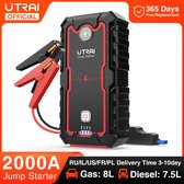Aryadome jumpstarter voor auto - jumpstarters - starthulp - draagbare oplader- 12V - 2000A - 8-in-1 Starthulp - 20.000 mAh - Acculader - SOS - LED Zaklamp - 8L Benzine - 6.5L Diesel - Incl. Schokbestendige Opberghoes