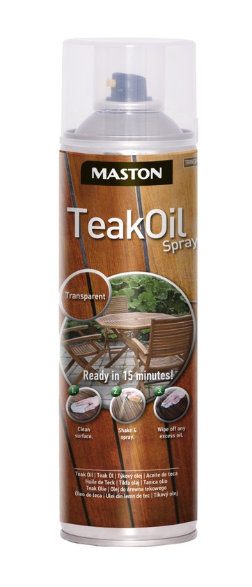 Maston Teak Oil Spray - Transparant - Houtolie Spuitbus - 500 ml