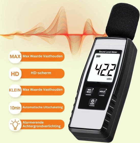 Professionele Decibelmeter - DB Meter - Geluidsmeter Inclusief ...