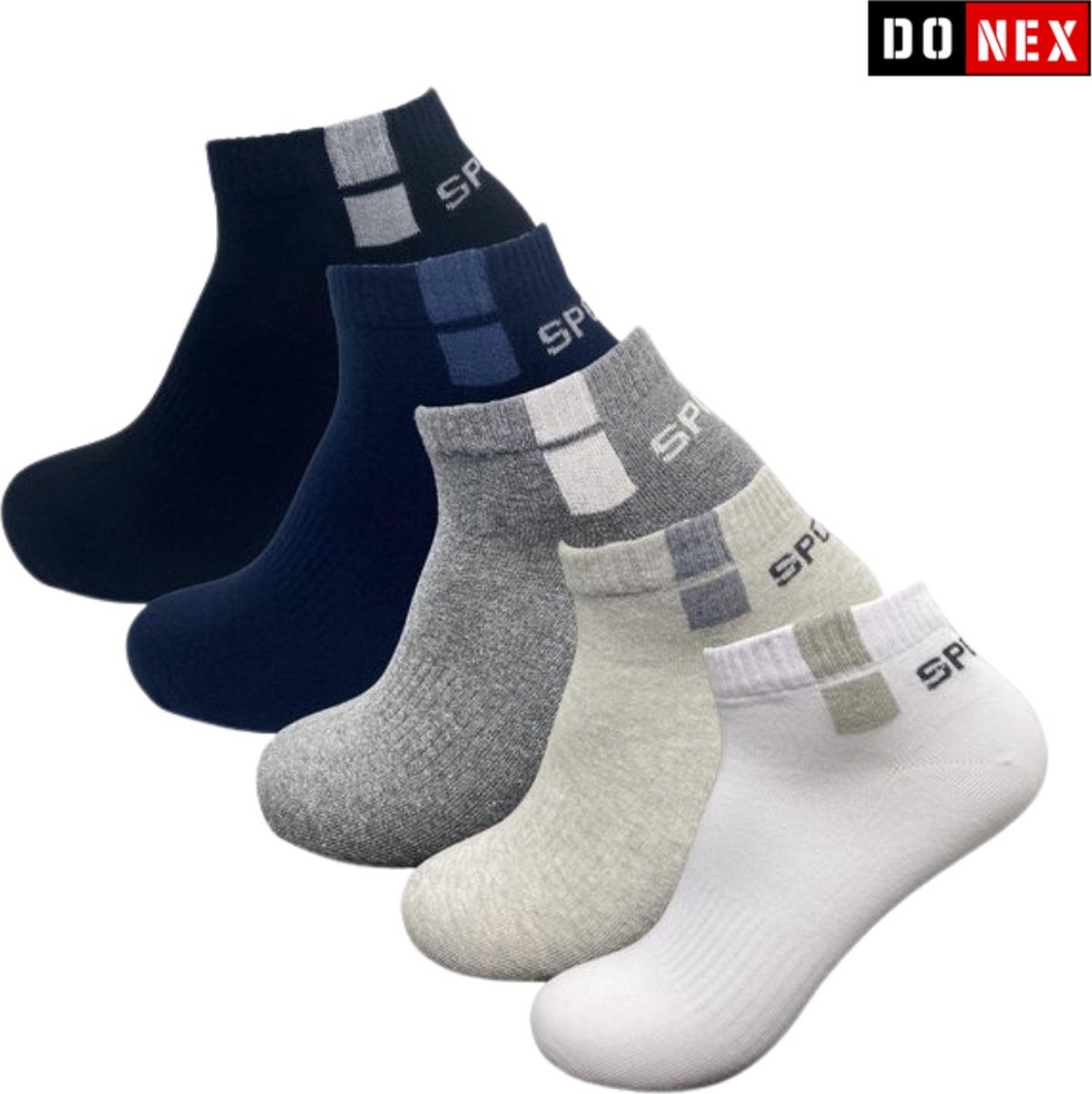 DONEX® Sneakersokken - Katoen - 8 paar - Unisex - Maat 39-42