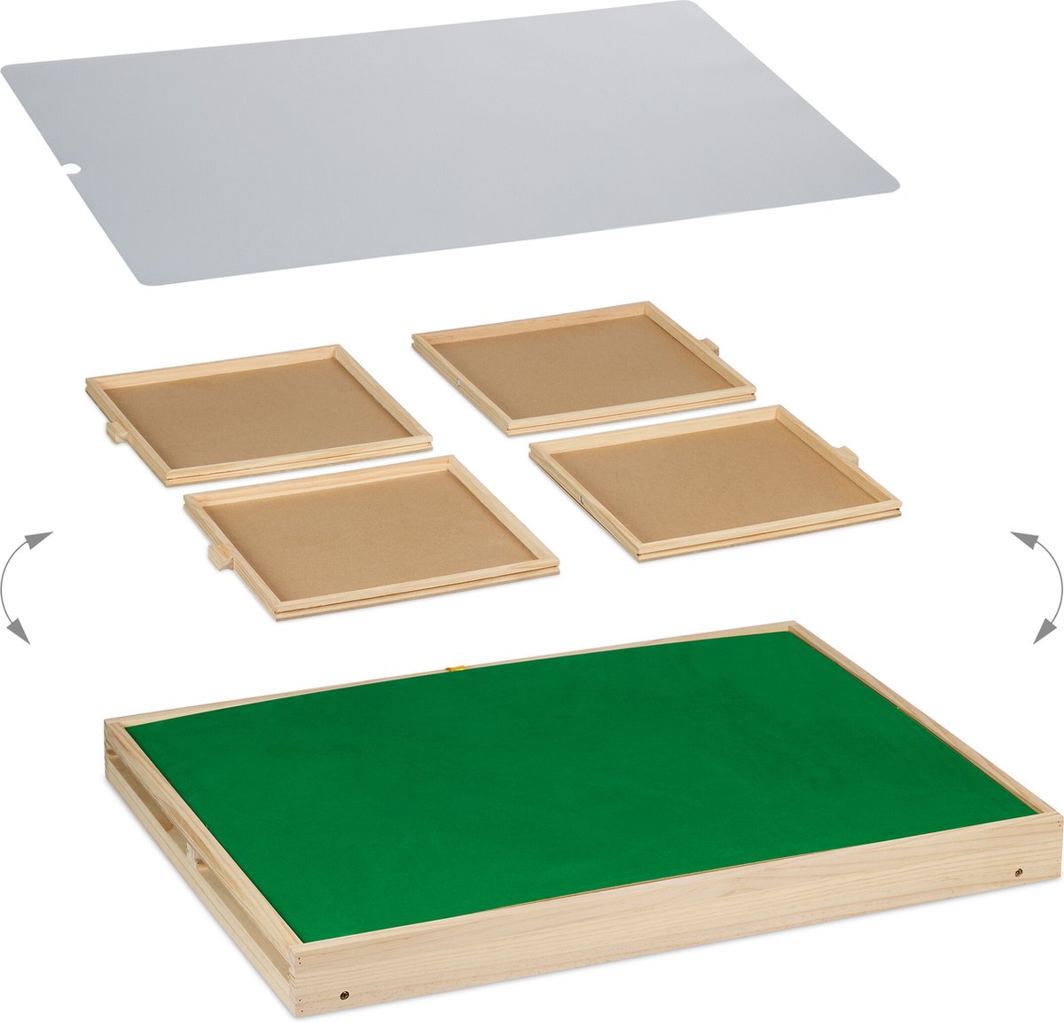 Relaxdays Plateau pour Puzzle allant jusqu'à 1500 pièces, 4 tiroirs, en Bois, Nature et Multicolore Relaxdays Plateau pour Puzzle allant jusqu'à 1500 pièces, 4 tiroirs, en Bois, Nature et Multicolore