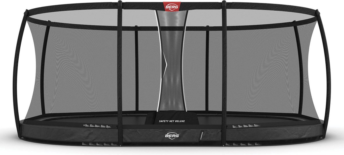 BERG Grand Champion InGround Trampoline - 470 cm - Ovaal - Met AirFlow Pro - Twinspring - Inclusief Veiligheidsnet - Grijs