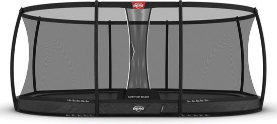 BERG Grand Champion InGround Trampoline - 470 cm - Ovaal - Met AirFlow Pro - Twinspring - Inclusief Veiligheidsnet - Grijs