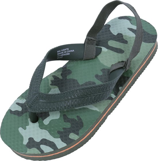 Groene teenslippers met moropatroon