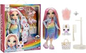 Modèle de poupée Rainbow High avec Slime et animal de compagnie - Amaya (Rainbow) - Poupée à Glitter de 28 cm avec Slime étincelant, animal de compagnie Magic et accessoires - 4-12