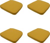 Madison - Coussin en osier 48x48 - Or - Toile recyclée beige - 4 Pièces