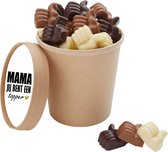 MOEDERDAG - MAMA JIJ BENT EEN TOPPER Cadeau - Geschenk - Chocolade Bouwblokjes Bio Snoepbeker XXL - Kado - Geschenk - Mama