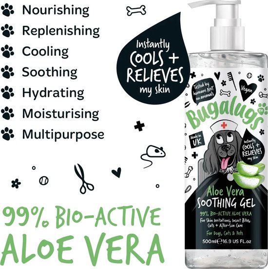 Bugalugs - Aloe Vera Soothing Gel - Kalmerende Honden Gel - Vegan- 250ML |  bol