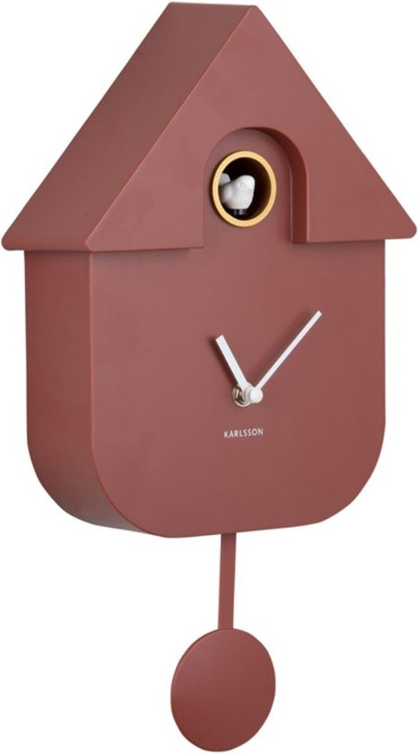 Horloge Murale Moderne Coucou ABS Ocre Rouge