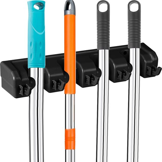 Produktbild von Wand Montiert Besen Bürste Garten Werkzeug Garage Veranstalter Kleiderbügel Reibung Grip Haken Blau