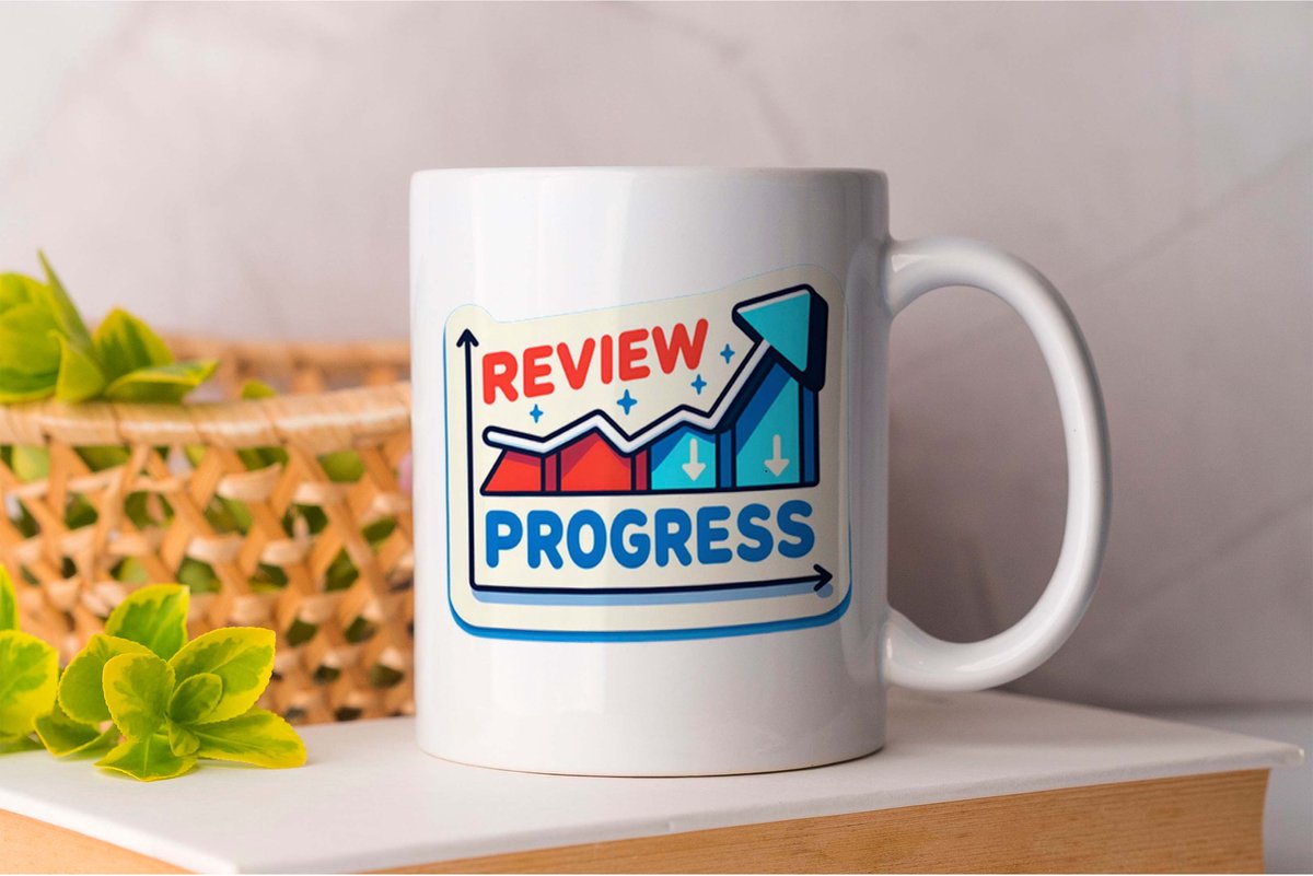 Mok Review Progress - Cute - gift - Cadeau - Adorable - Sweet - Lovely - Schattig - Lief - Schattig - Mooi