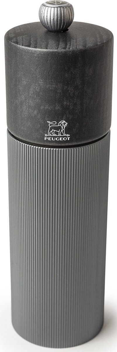 Peugeot lijn houten en aluminium zoutmolen - 18 cm, grafiet