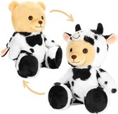 BRUBIES Teddy Koe - 25 cm Teddybeer in Koeienkostuum met Capuchon- Knuffel voor Gezellige Avonturen - Knuffelcadeau voor Kinderen