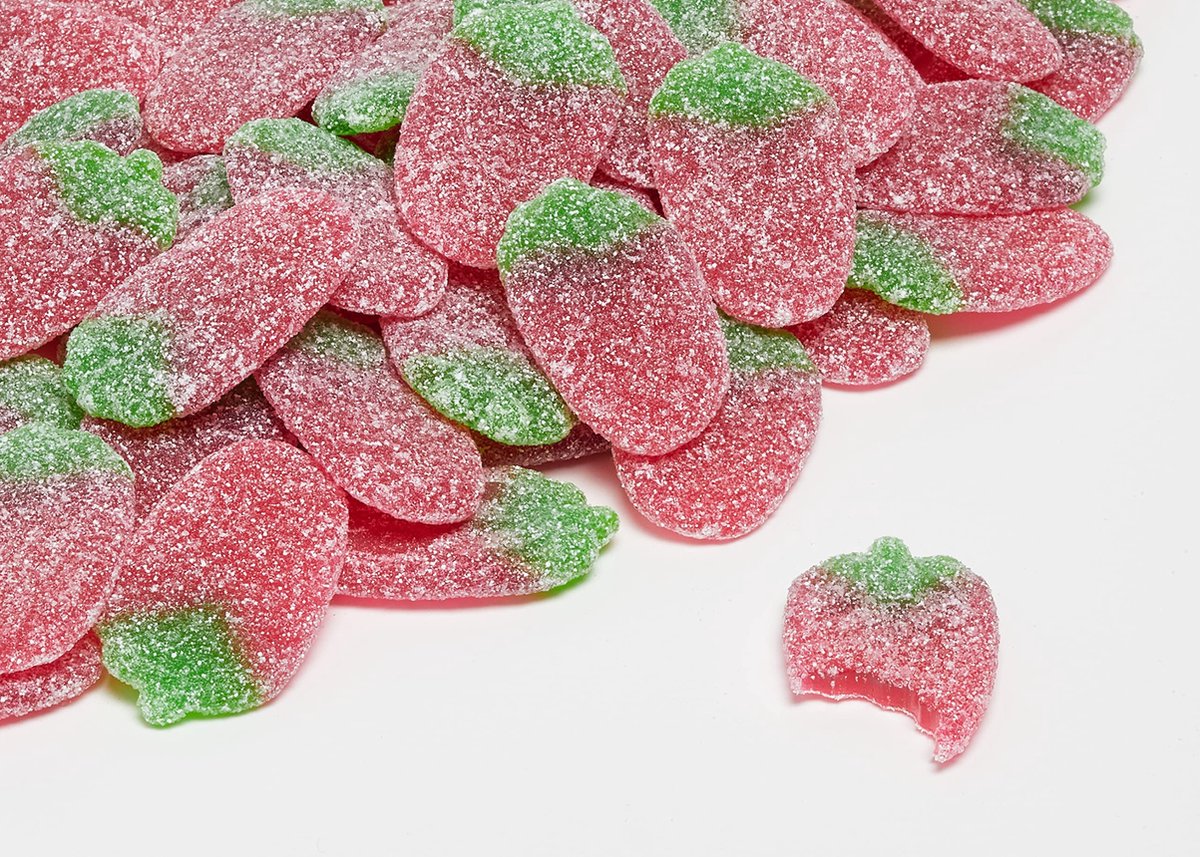 Trolli - Zure Aardbeien - 1 Kilo - Schepsnoep - Grootverpakking - Zoetwaren