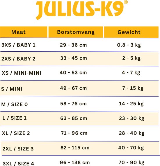 Julius K9 IDC Dog Power Harness taille mini jeans 49-67 cm