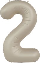 Folat - Folieballon Cijfer 2 Creamy Latte - 86 cm