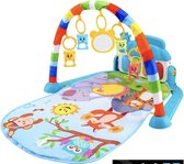 3-in-1 Baby/Peuter Gym - Dieren Piano Speelmat voor Baby's - Muziek Speelkleed met Ratelaar en Spiegel- Speelkleed met Boog - Kick And Play - Interactieve speelmat - Muziek & Lichtjes - Kraamcadeau - Babyshower