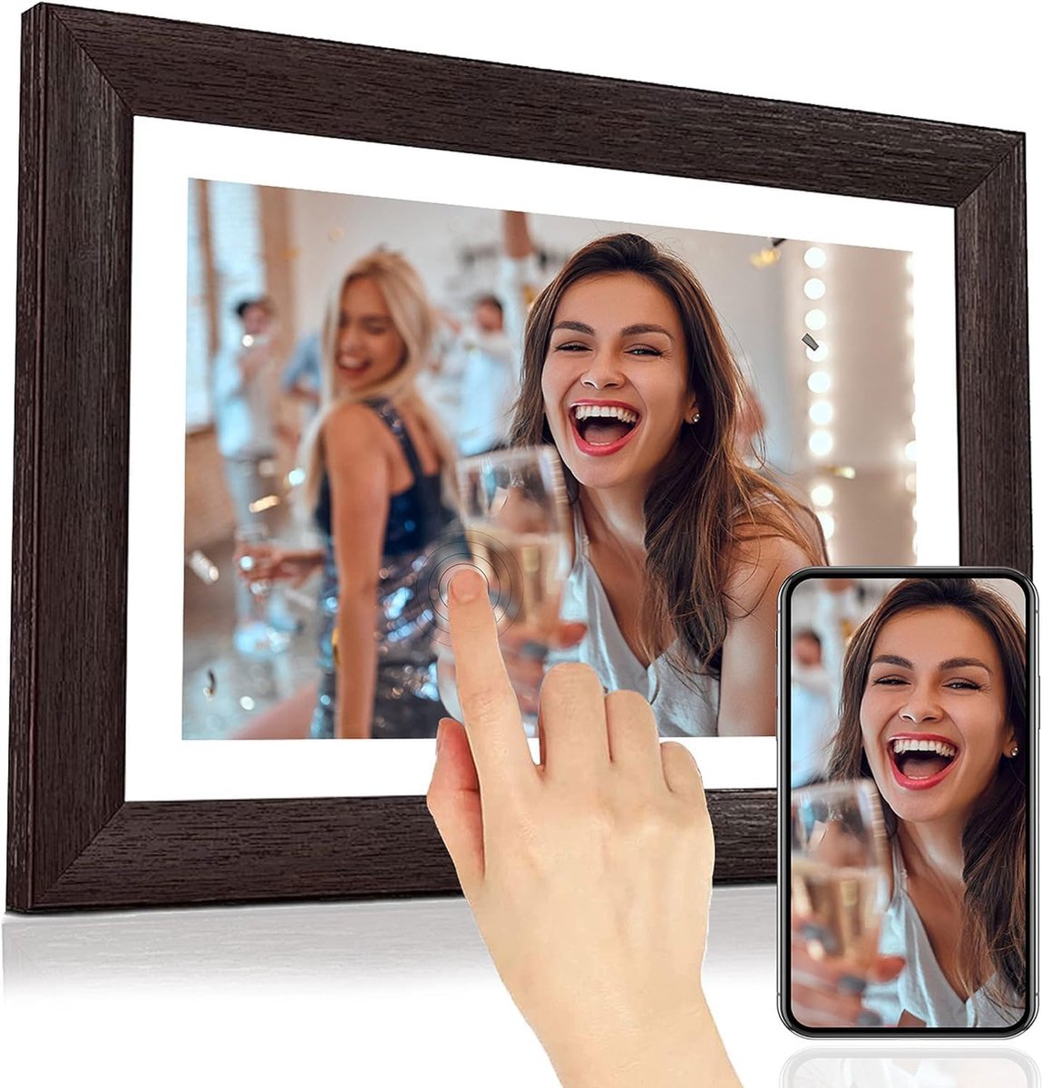Draadloze Digitale Fotolijst met Touchscreen en Frameo App - Wifi - Slideshow - Muziekspeler - 10 Inch