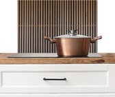 Spatscherm keuken 60x40 cm - Kookplaat achterwand Vintage - Hout - Design - Structuur - Muurbeschermer - Spatwand fornuis - Hoogwaardig aluminium