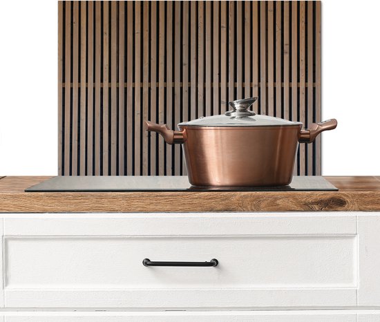 Spatscherm keuken 60x40 cm - Kookplaat achterwand Vintage - Hout - Design - Structuur - Muurbeschermer - Spatwand fornuis - Hoogwaardig aluminium kopen - beste keuze voor keuken achterwand zelfklevend