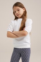 WE Fashion Meisjes T-shirt met broderie anglaise