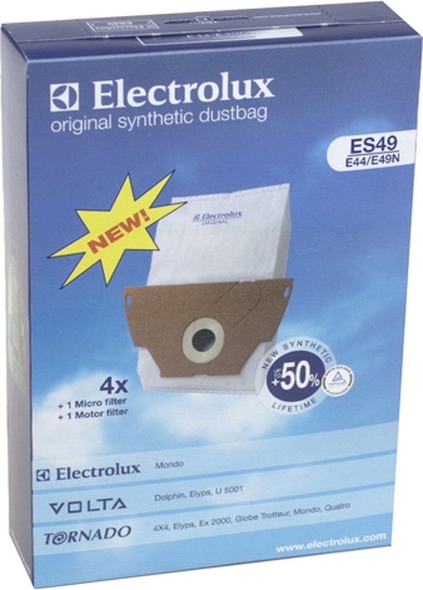 Electrolux STOFZUIGERZAK ORIG MONDO ES49/RONDO 1170 4 STUKS + 1 MICRO FILTER + 1 MOTOR FILTER - 9002565464