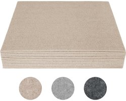 12 stuks tapijttegels, 30 x 30 cm, vloerbedekking, zelfklevend, commercieel tapijt met antislip latex achterkant, duurzaam tapijt, vloerbedekking voor kantoor, lichtbruin
