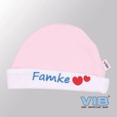 VIB® - Muts rond - Famke (Roze) - Babykleertjes - Baby cadeau