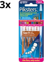Piksters Rechte Ragers - Maat 9 - Bruin - 3 x 7 stuks - Voordeelverpakking