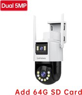 Caméra de sécurité Lenovo - Intérieur et extérieur - WiFi - Carte SD 64 GB - Enregistrement d'images - Vision nocturne (infrarouge ou lumière vive) - Étanche - Connexion sans fil -