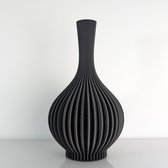 Dastium Home - 3D geprinte vaas Eline - Mat Zwart - 40 cm - Vaas voor zijden bloemen - Woonaccessoires voor droogbloemen