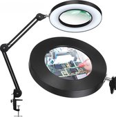 Bouya Loeplamp - Loeplampen - Loeplamp met LED Verlichting - met Standaard - Loep Lamp - Staande Loeplamp Met Verlichting - Loeplamp met Tafelklem
