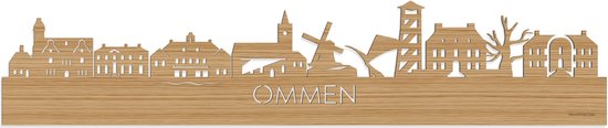 Skyline Ommen Bamboe hout - 80 cm - Woondecoratie - Wanddecoratie - Meer steden beschikbaar - Woonkamer idee - City Art - Steden kunst - Cadeau voor hem - Cadeau voor haar - Jubileum - Trouwerij - WoodWideCities